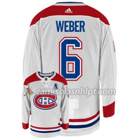 Camisola Montreal Canadiens SHEA WEBER 6 Adidas Branco Authentic - Homem